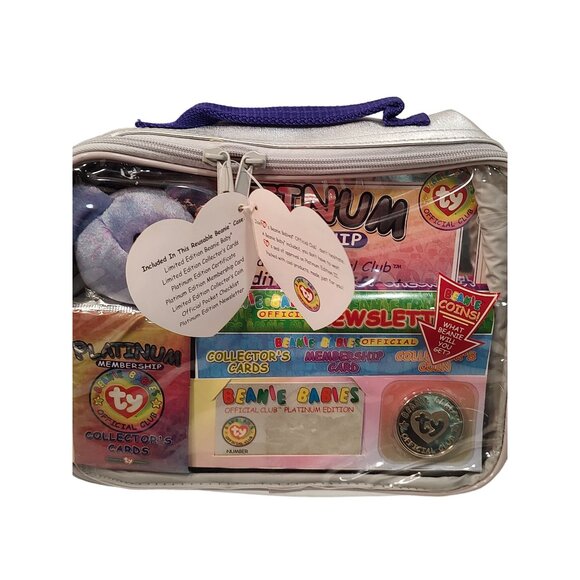 Ty Beanie Babies Official Platinum Edition Collector's Kit With Bear Cards & New - Picture 4 of 9